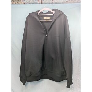 Fear Of God Athletics Adidas 1/4 Quarter Zip Pullover Sweatshirt Black Sz Large